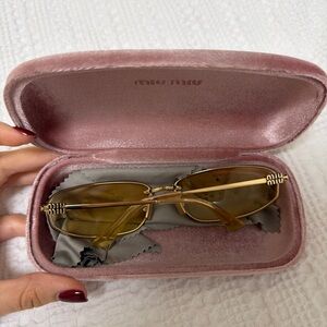 Miu Miu Gold Sunglasses with Yellow Tint
